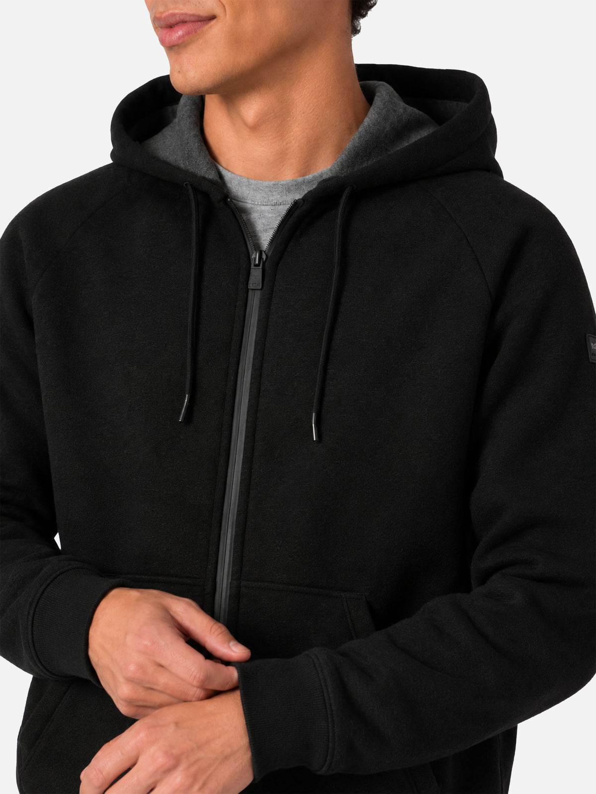 Carrel Sweatshirt aus technischem Gewebe in Uni-Schwarz 