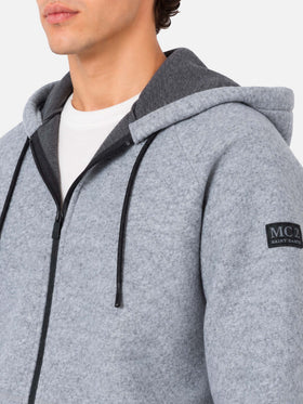 Sudadera Carrel de tejido técnico en color liso gris mélange 