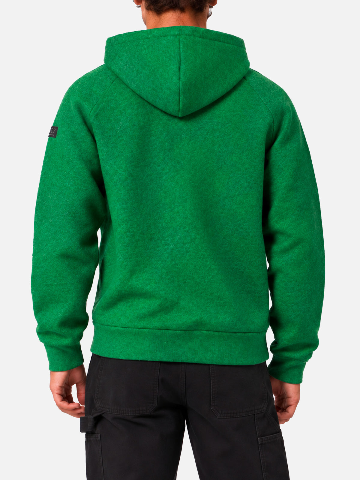 Sudadera Carrel de tejido técnico en color verde liso 