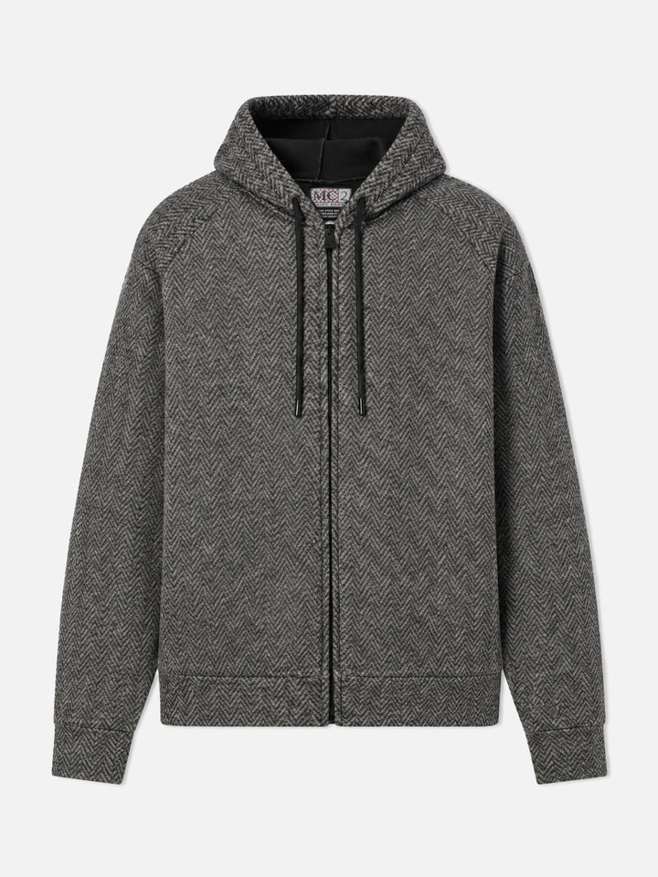 Giacca Carrell Wool spigata con zip e cappuccio
