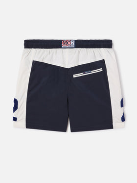 Bañador short Cup Jr con bandas y parche 