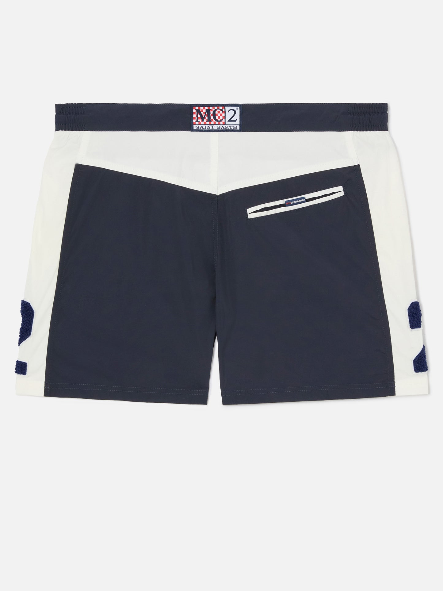 Herren-Badeshorts mit Bändern und Aufnäher