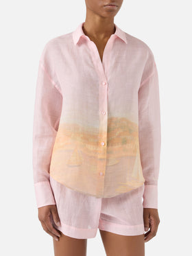 Camicia Cristal in ramie con stampa sunset