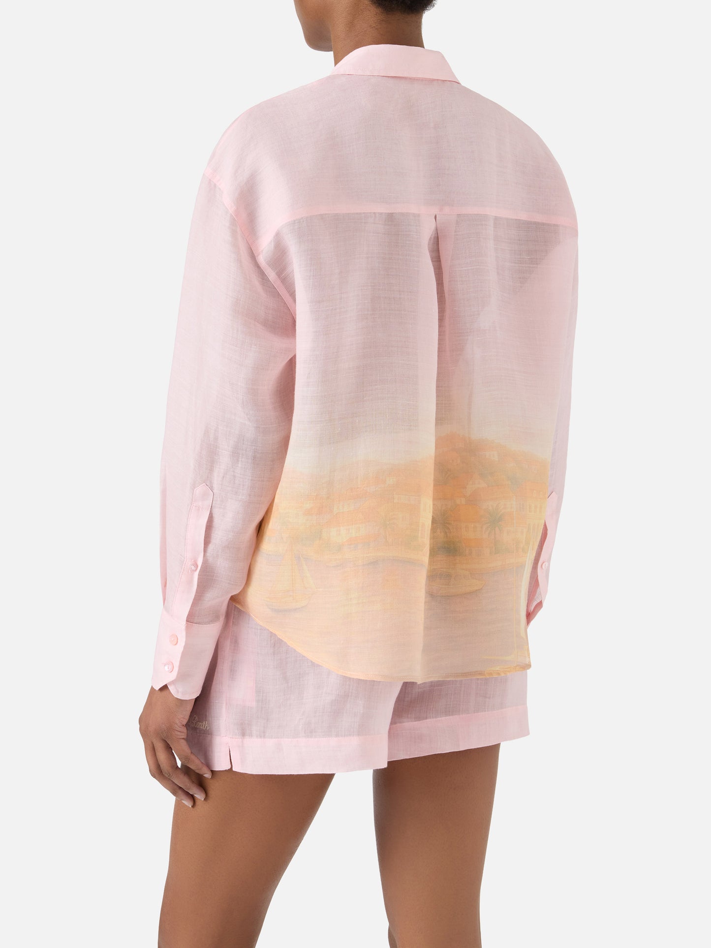 Camicia Cristal in ramie con stampa sunset