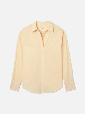 Camicia Cristal in seersucker a righe gialle con ricamo Weekend Mood