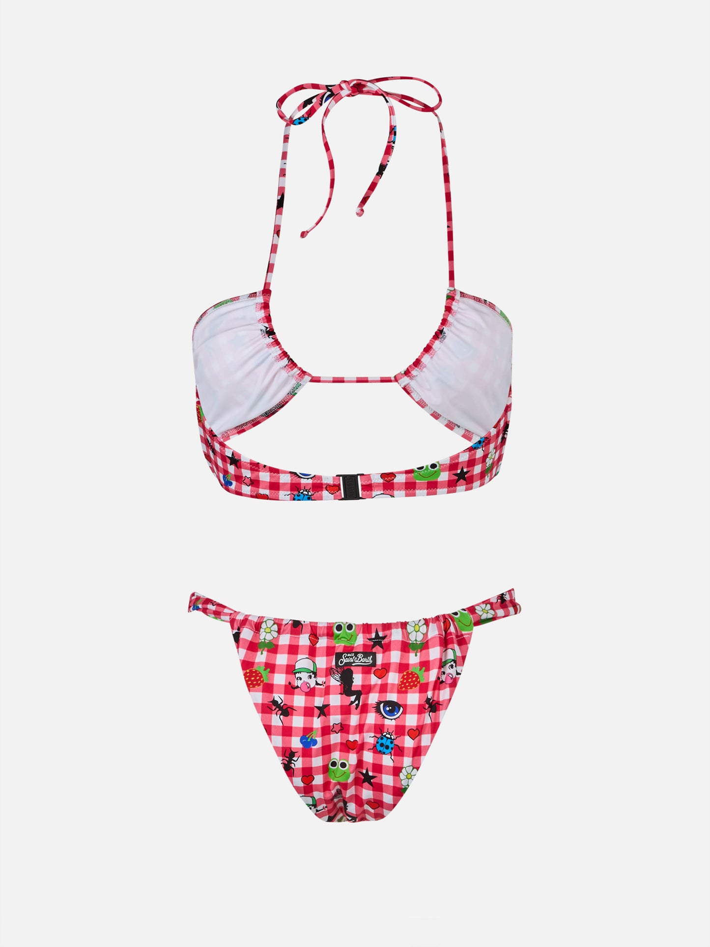 Women beandeau bikini Dahelle with gingham and fancy print | BEEPY BELLA SPECIAL EDITION - MC2 Saint Barth