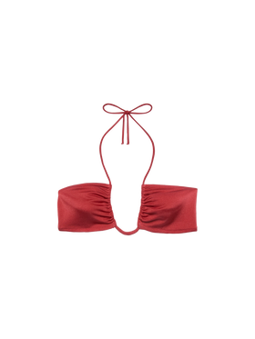 Dahlia shimmer brick red bandeau top - MC2 Saint Barth