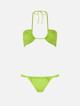 Bandeau-Bikini für Damen in Limettengrün von Dahlia Noelle