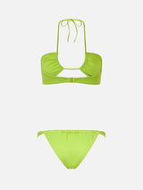 Bikini a fascia verde lime da donna Dahlia Noelle