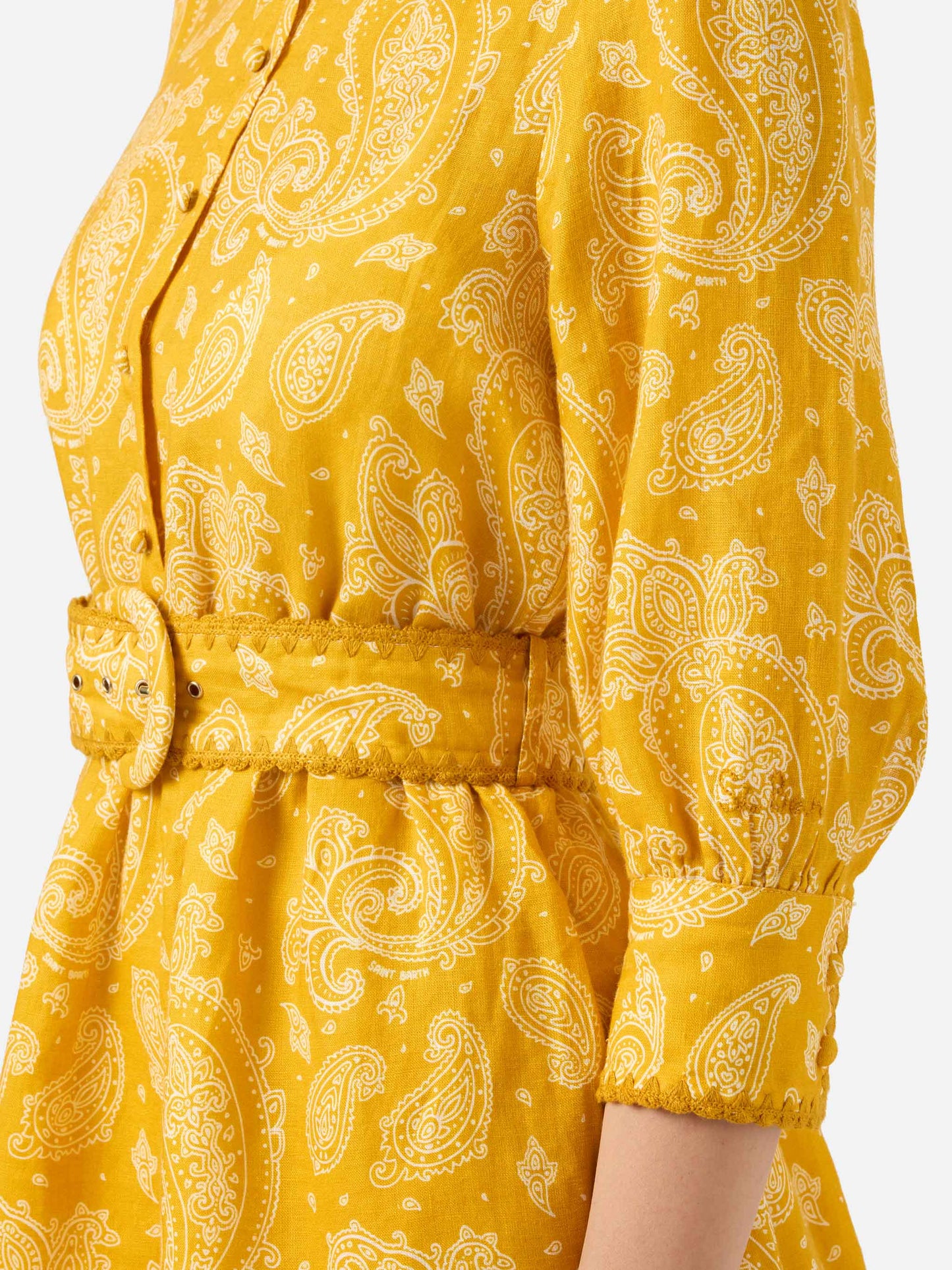 Paisley print linen short dress Daisi