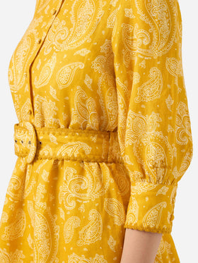 Paisley print linen short dress Daisi