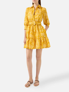 Paisley print linen short dress Daisi