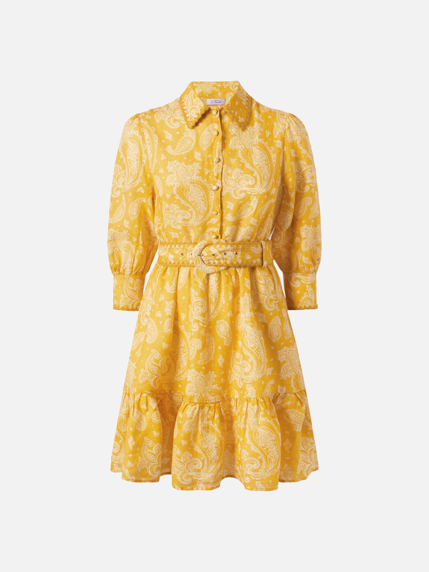 Paisley print linen short dress Daisi