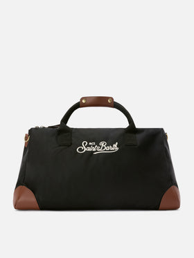 Borsone Daily in nylon nero con logo ricamato