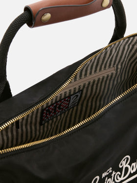 Borsone Daily in nylon nero con logo ricamato