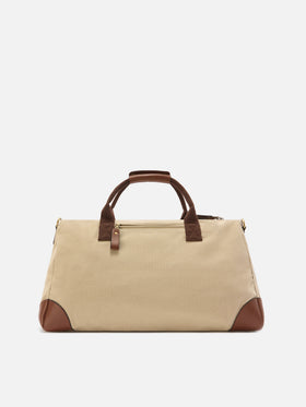 Borsone Daily in misto cotone beige con logo ricamato