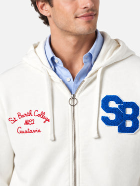 Sudadera blanca Danny con parche y bordado 