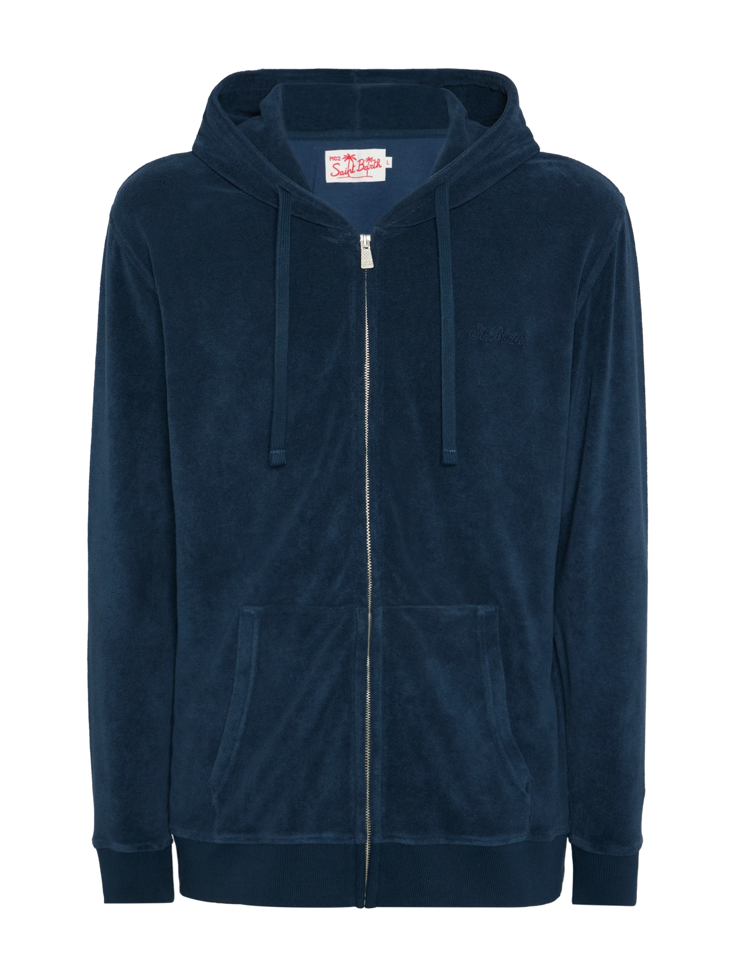 Zipped terry hoodie Danny with St. Barth embroidery - MC2 Saint Barth