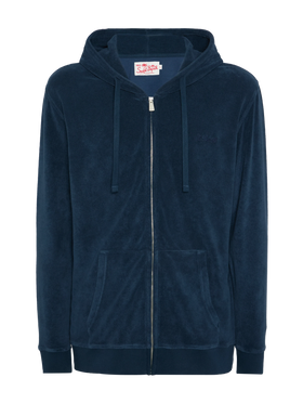 Zipped terry hoodie Danny with St. Barth embroidery - MC2 Saint Barth