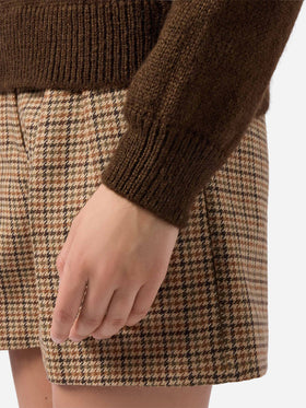 Danya alpaca-blend sweater in brown with St. Barth jacquard