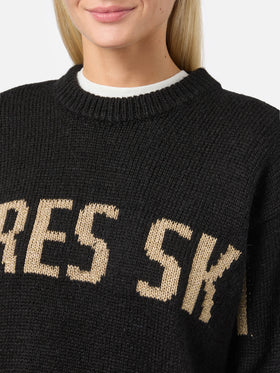 Maglione Danya in misto alpaca nero con jacquard Apres Ski