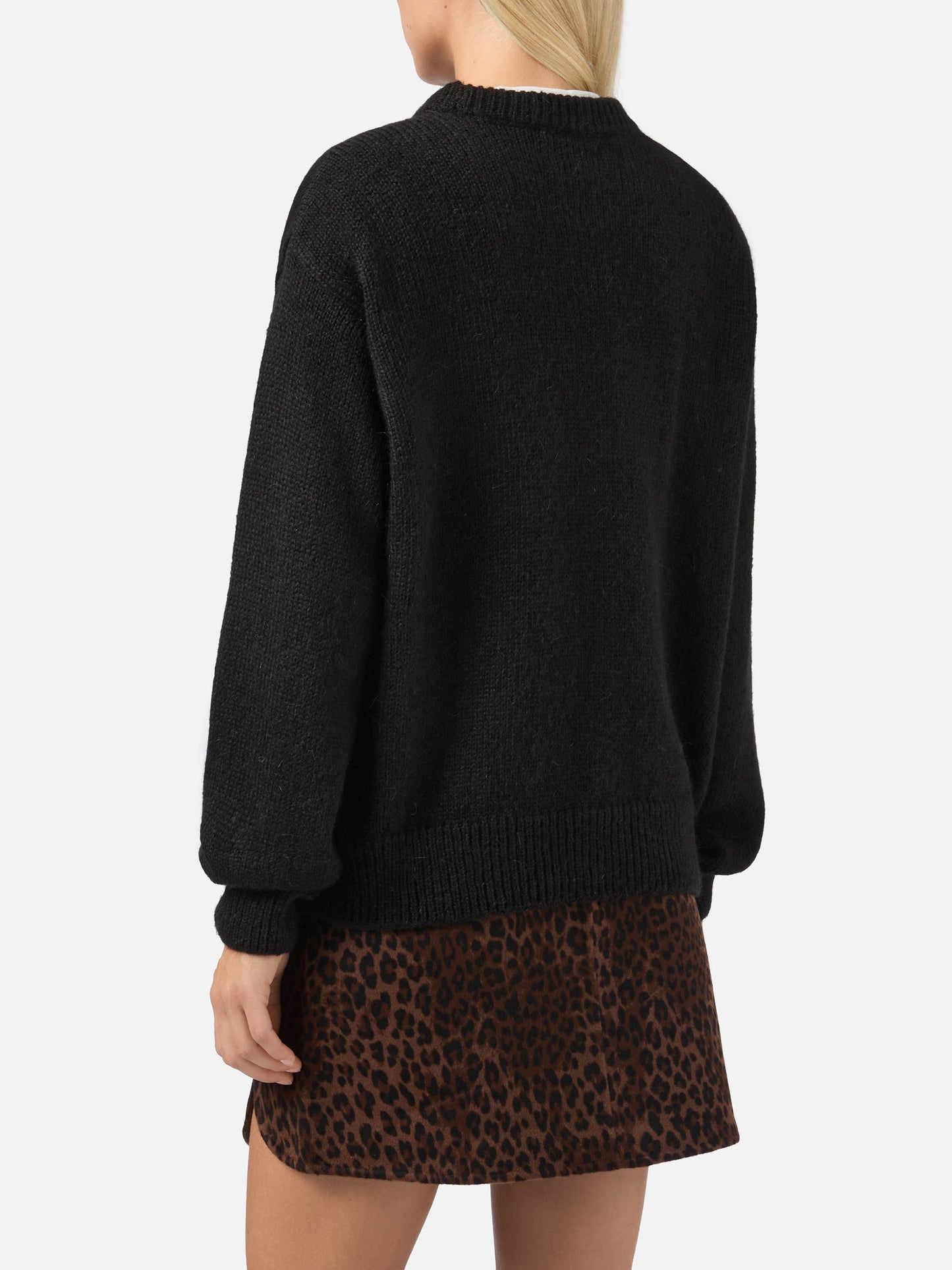 Maglione Danya in misto alpaca nero con jacquard Apres Ski