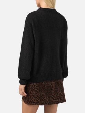 Maglione Danya in misto alpaca nero con jacquard Apres Ski