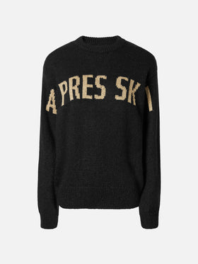 Maglione Danya in misto alpaca nero con jacquard Apres Ski