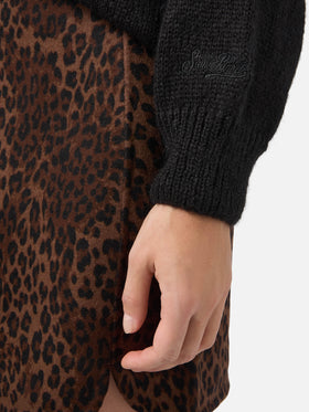 Maglione Danya in misto alpaca nero con jacquard Apres Ski