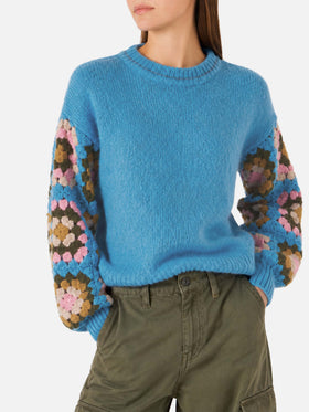 Danya Soft Crochet hellblauer Pullover 