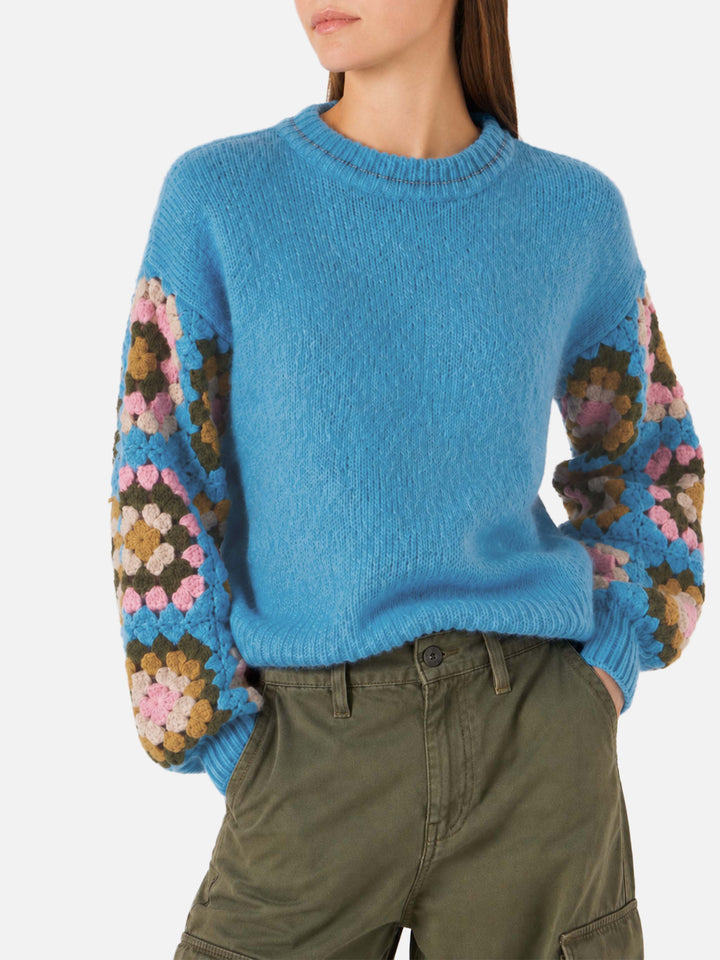 Danya Soft Crochet hellblauer Pullover 