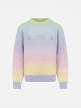 Girl multicolor striped crewneck sweater Danya