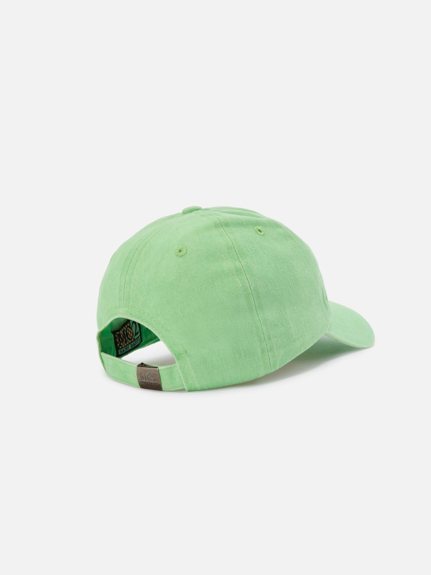 Cappellino Davis con visiera in cotone verde chiaro con logo ricamato