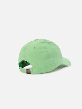 Cappellino Davis con visiera in cotone verde chiaro con logo ricamato