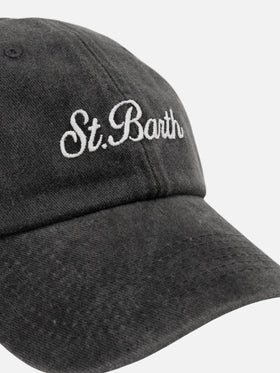 Davis black denim Ball Cap with St. Barth embroidery - MC2 Saint Barth