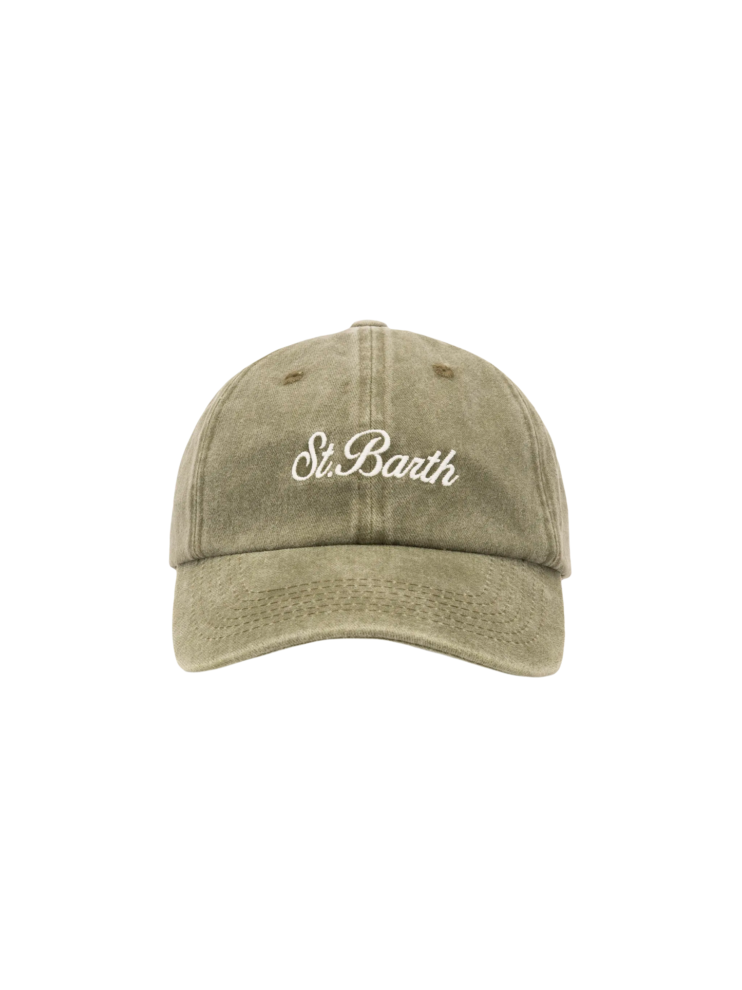 Davis military green denim Ball Cap with St. Barth embroidery - MC2 Saint Barth