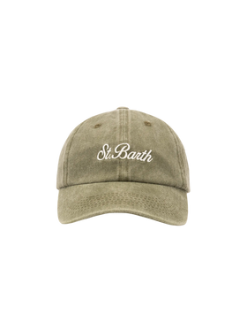 Davis military green denim Ball Cap with St. Barth embroidery - MC2 Saint Barth
