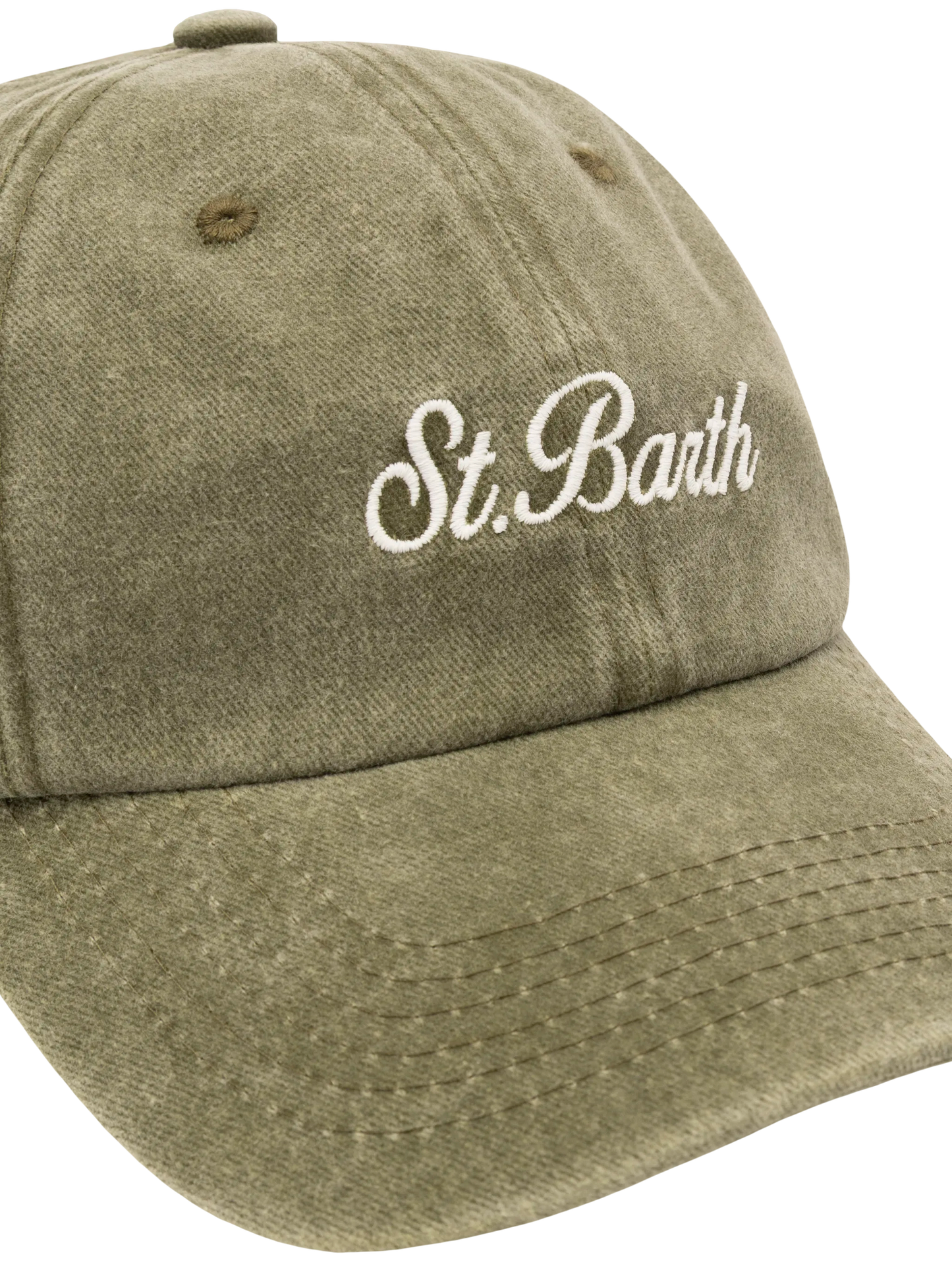 Davis military green denim Ball Cap with St. Barth embroidery - MC2 Saint Barth