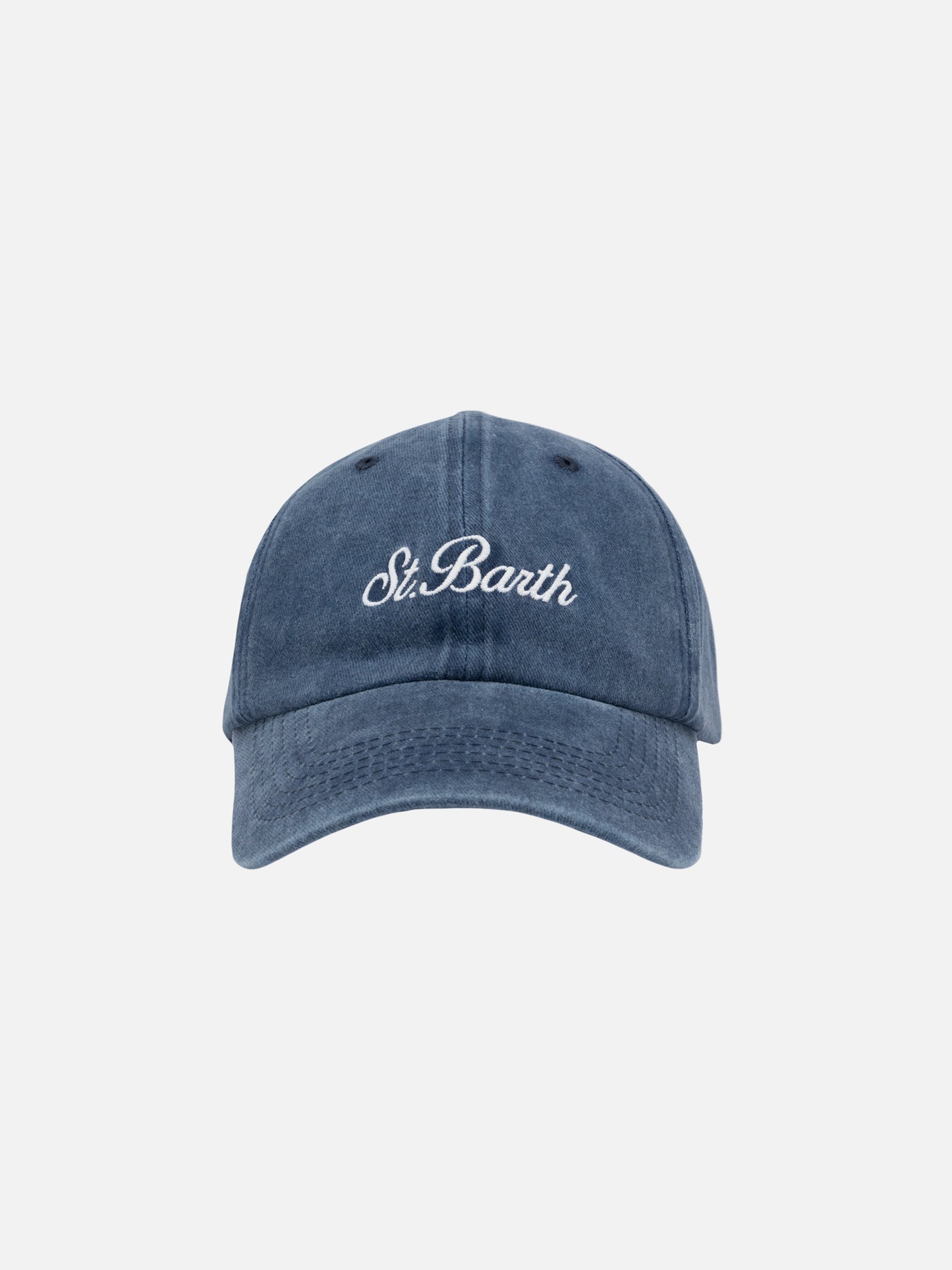 Davis navy blue denim Ball Cap with St. Barth embroidery - MC2 Saint Barth