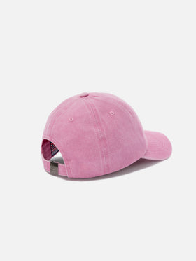Cappellino Davis con visiera in cotone rosa chiaro con logo ricamato