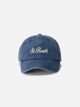 Davis blue denim baseball cap with embroidered logo
