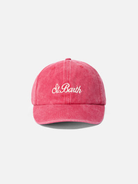 Davis  red Ball Cap with St. Barth embroidery