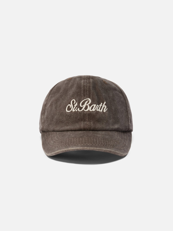 Davis brown Ball Cap with St. Barth embroidery