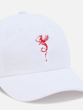 Weiße Baseballkappe Davis aus Baumwolle mit AS Cannes-Drachenstickerei | AS CANNES SPECIAL EDITION 