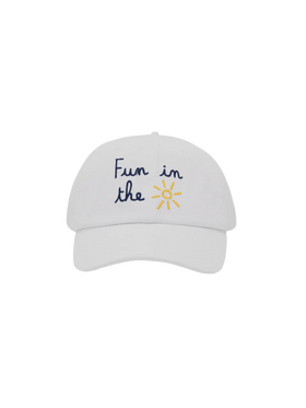 White denim ball cap Baseball Jr with daisy embroidery - MC2 Saint Barth