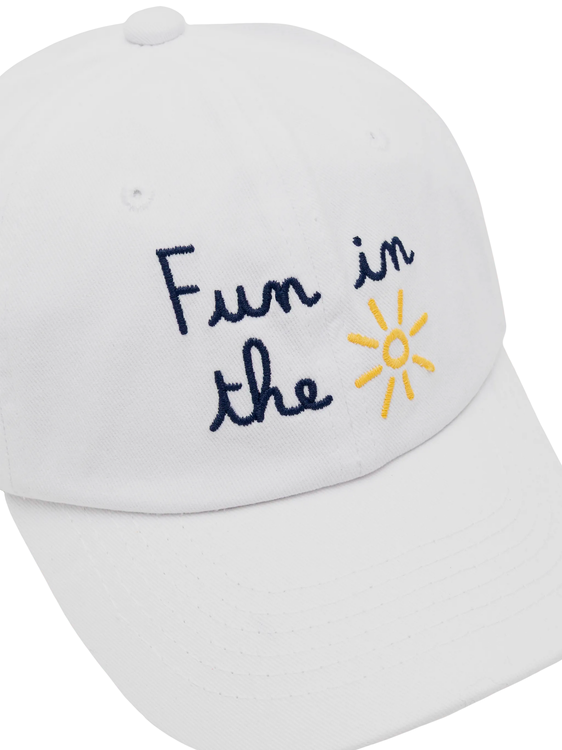 White denim ball cap Baseball Jr with daisy embroidery - MC2 Saint Barth