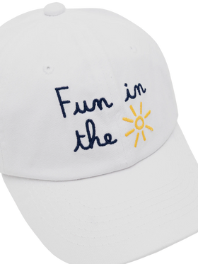 White denim ball cap Baseball Jr with daisy embroidery - MC2 Saint Barth