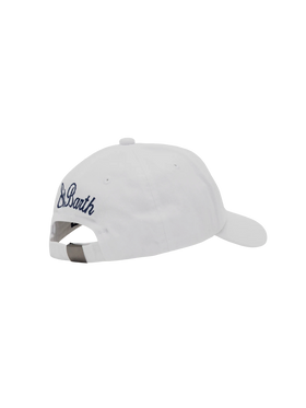 White denim ball cap Baseball Jr with daisy embroidery - MC2 Saint Barth