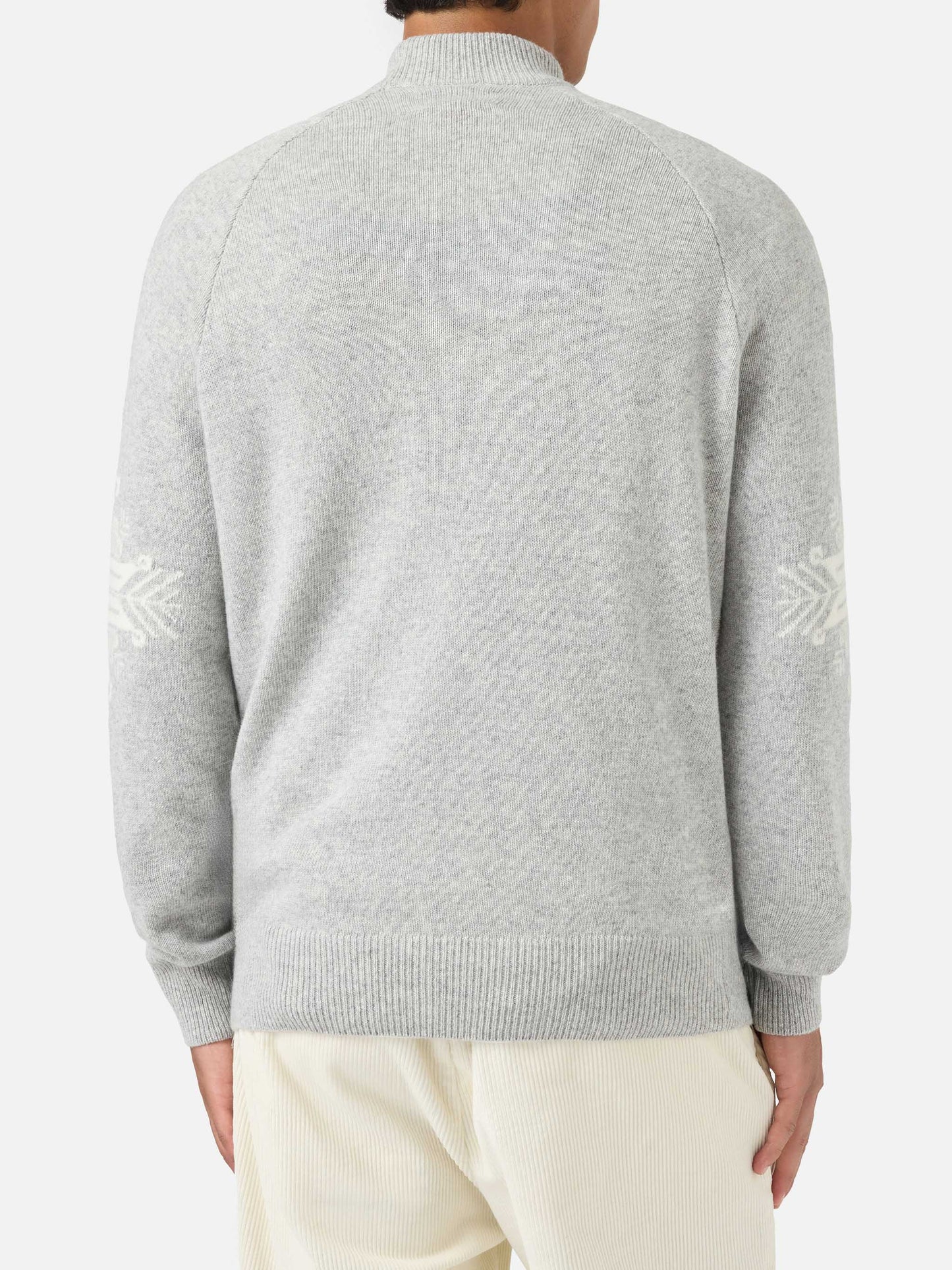 Maglione da uomo mezzo dolcevita con jacquard nordico
