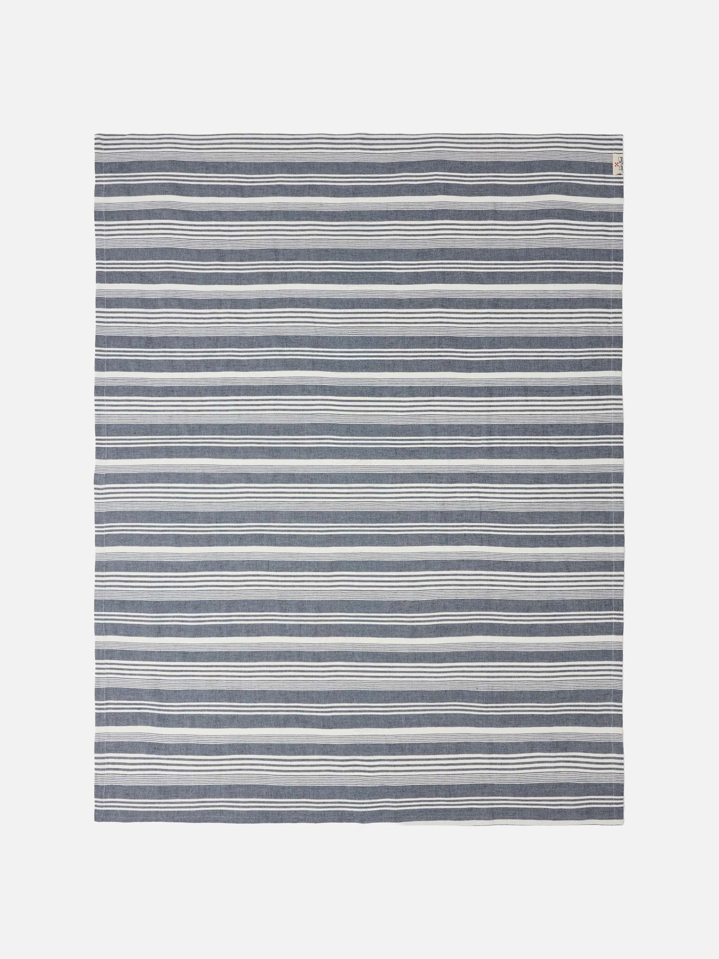 Telo mare Deauville extra large in microfibra con stampa a righe blu